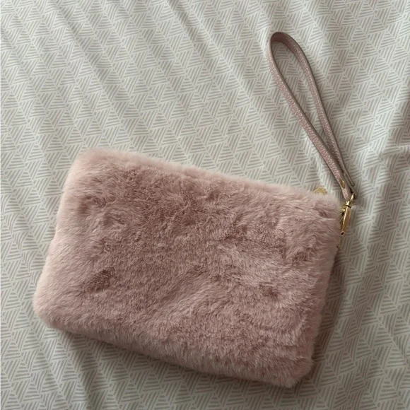 Nanette Lepore Fur Pink Clutch Wristlet - Picture 3 of 6